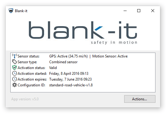 The main Blank-it status window