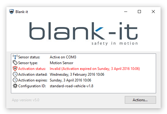 An image showing the 'expired activation' message on the main screen