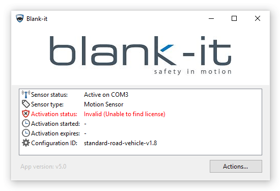 An image showing the 'invalid license' message on the main screen